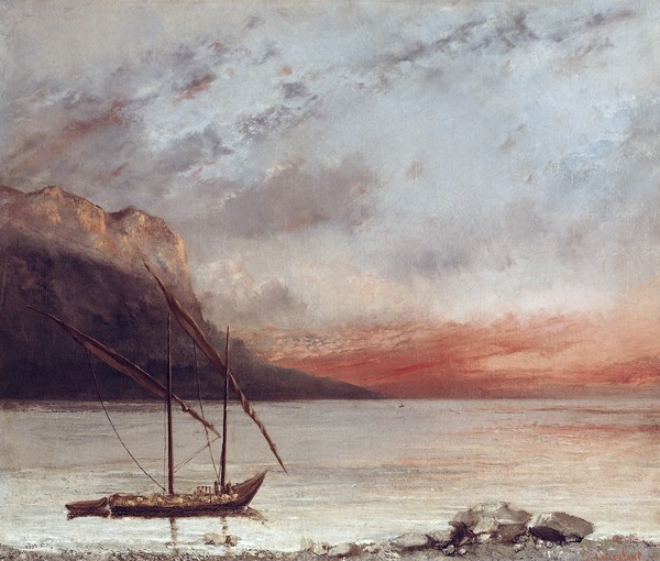Gustave Courbet, Sunset over Lake Leman, 1874 (oil on canvas)