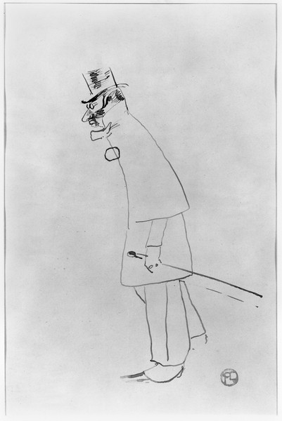 Henri de Toulouse-Lautrec, A House Doctor, Gabriel Tapie de Celeyran (1869-1930) 1894 (pen & ink on paper) (b/w photo)