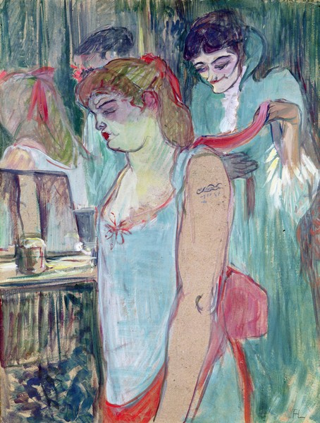 Henri de Toulouse-Lautrec, The Tattooed Woman or The Toilet, 1894 (oil on card)