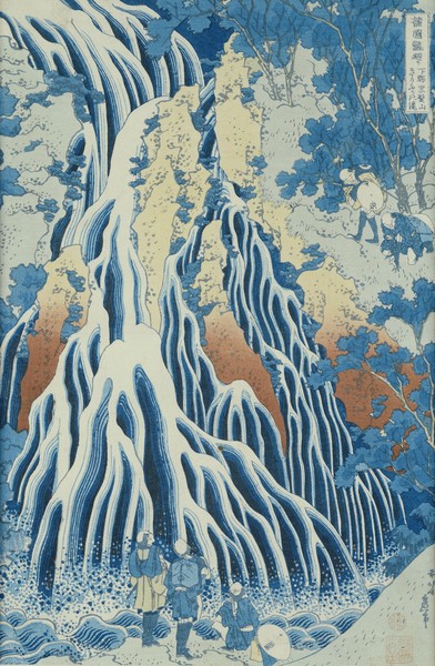 Katsushika Hokusai, Kirifuri Fall on Kurokami Mount, from the series 'Shokoku Taki Meguri' (A Journey to the Waterfalls of All the Provinces) c.1832 (colour woodblock print)