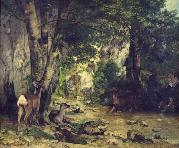 Gustave Courbet, The Return of the Deer to the Stream at Plaisir-Fontaine, 1866 (oil on canvas)
