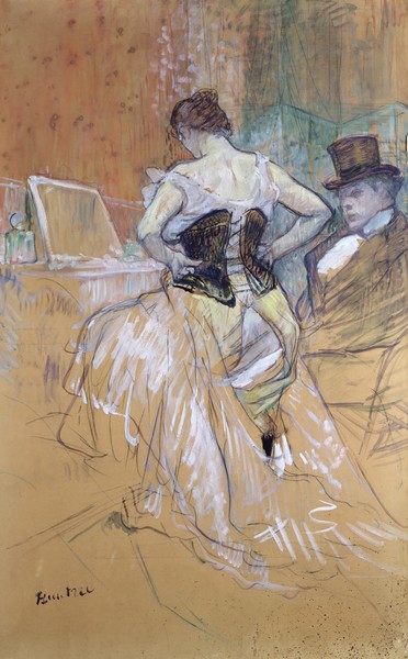 Henri de Toulouse-Lautrec, Woman at her Toilet, study for 'Elles', c.1896 (chalk and oil) (see also 36635)