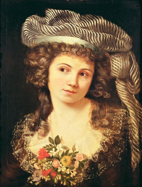 Gustave Courbet, Portrait of a young woman in the style of Labille-Guiard (oil on canvas)