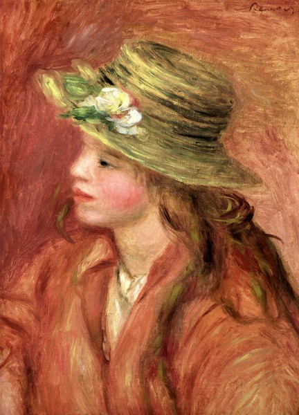 Pierre-Auguste Renoir, Young Girl in a Straw Hat, c.1908 (oil on canvas)