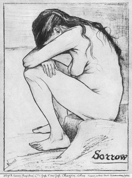 Vincent van Gogh, Sorrow, 1882 (litho) (b/w photo)