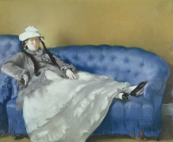 Edouard Manet, Madame Manet on a Blue Sofa, 1874 (pastel on paper)