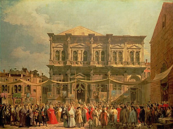 Canaletto, The Doge Visiting the Church and Scuola di San Rocco, c.1735 (oil on canvas)