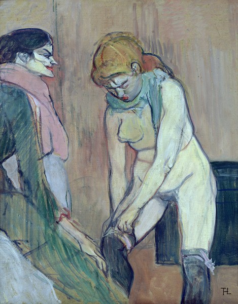 Henri de Toulouse-Lautrec, Woman Putting on her Stocking, or Woman of the House, c.1894 (oil on card)