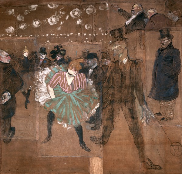 Henri de Toulouse-Lautrec, Dancing at the Moulin Rouge: La Goulue (1870-1927) and Valentin le Desosse (1843-1907) 1895 (oil on canvas)