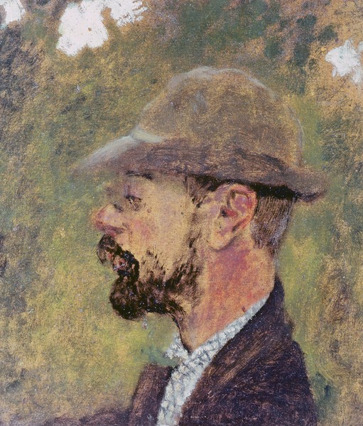 Edouard Vuillard, Portrait of Henri de Toulouse-Lautrec (1864-1901) c.1897-98 (oil on canvas) (Portrait, Künstlerportrait, Profil, Mann, Maler, Frankreich, klassische Moderne, Wunschgröße,  Impressionismus, Intimismus, Wohnzimmer, Treppenhaus, bunt)