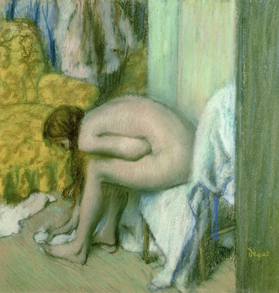 Edgar Degas, After the Bath, Woman Drying her Left Foot, 1886 (pastel on cardboard)