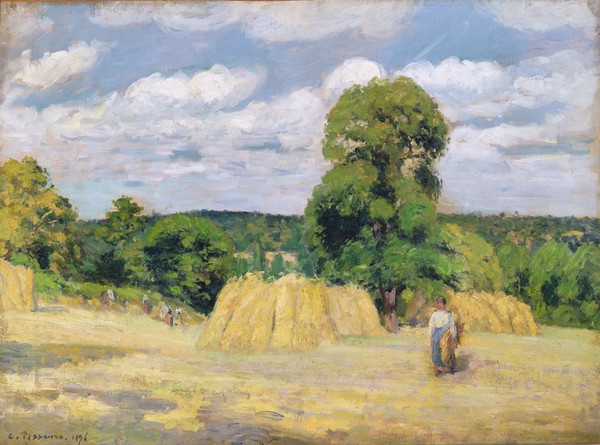 Camille Pissarro, Harvesting at Montfoucault, 1876 (oil on canvas)