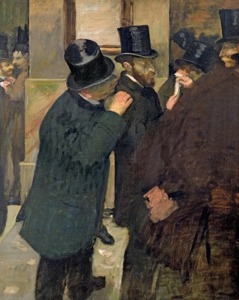 Edgar Degas, At the Stock Exchange, c.1878-79 (oil on canvas)