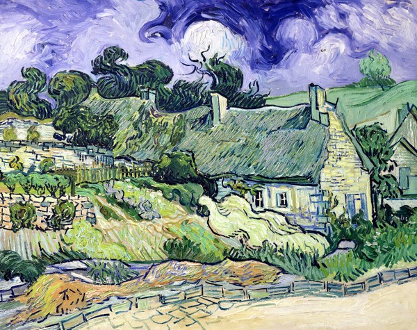 Vincent van Gogh, Thatched cottages at Cordeville, Auvers-sur-Oise, 1890 (oil on canvas)