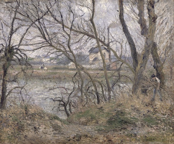 Camille Pissarro, The Banks of the Oise, near Pontoise, Cloudy Weather, 1878 (oil on canvas)