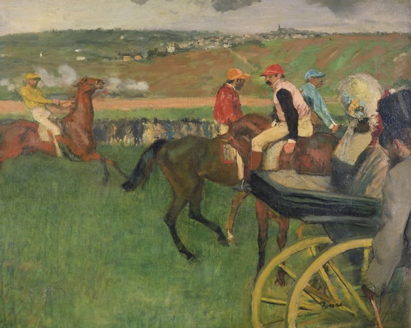 Edgar Degas, The Race Course - Amateur Jockeys near a Carriage, c.1876-87 (oil on canvas)