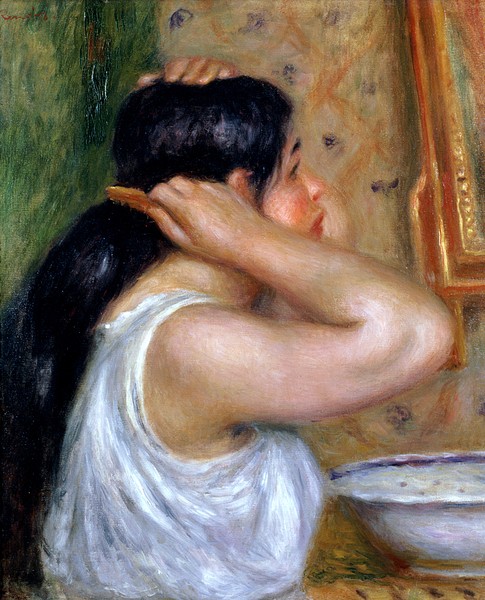 Pierre-Auguste Renoir, Girl Combing her Hair, 1907-8 (oil on canvas)