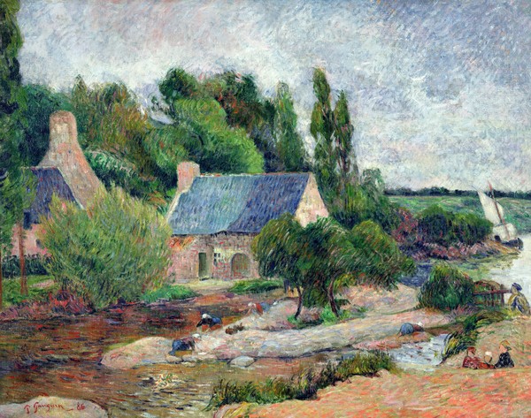Paul Gauguin, Washerwomen at Pont-Aven, 1886 (oil on canvas)