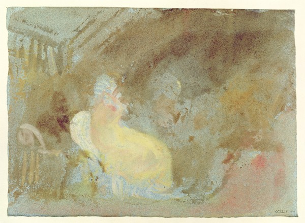 Joseph Mallord William Turner, Interior at Petworth with seated figure, 1830 (gouache)