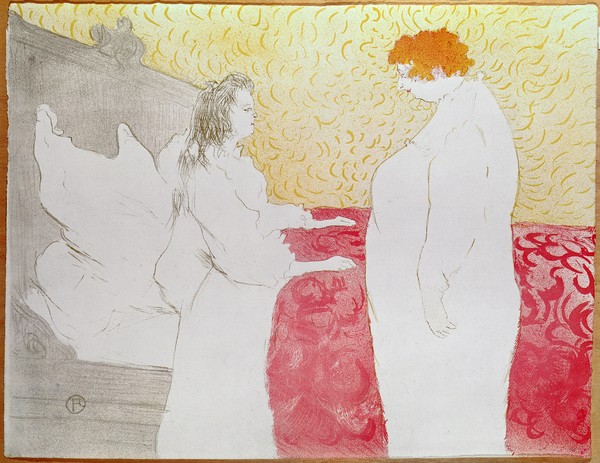 Henri de Toulouse-Lautrec, Woman in Bed, Profile - Waking Up, 1896 (crayon, brush and spatter lithograph, printed in four colours) (see also 162032)