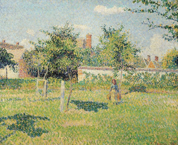 Camille Pissarro, Woman in the Meadow at Eragny, Spring, 1887 (oil on canvas)