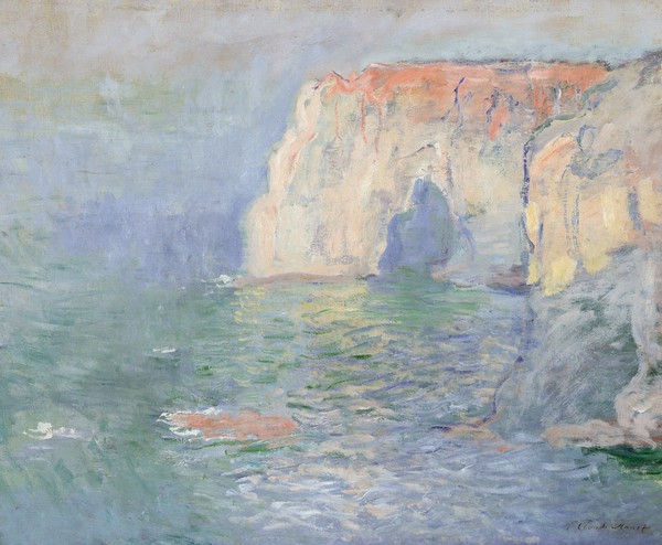 Claude Monet, Etretat: Le Manneport, reflections on the water, 1885 (oil on canvas)