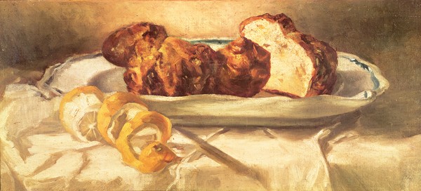 Edouard Manet, Still life with brioches and lemon, 1873 (oil on canvas)