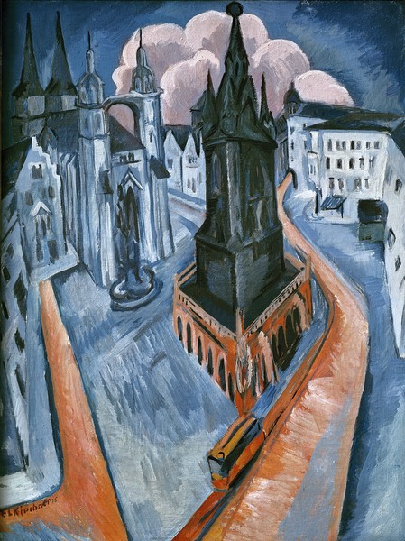 Ernst Ludwig Kirchner, The Red Tower in Halle, 1915 (oil on canvas)