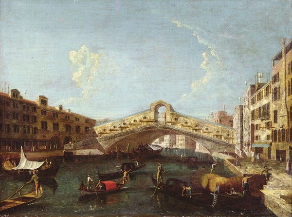 Canaletto, The Rialto in Venice (oil on canvas)