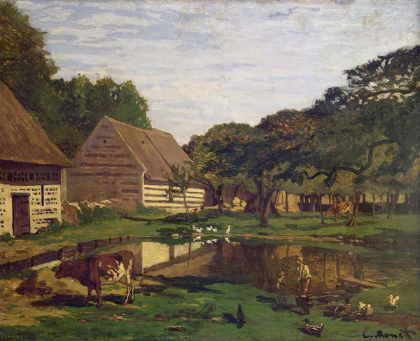 Claude Monet, A Farmyard in Normandy, c.1863 (oil on canvas)