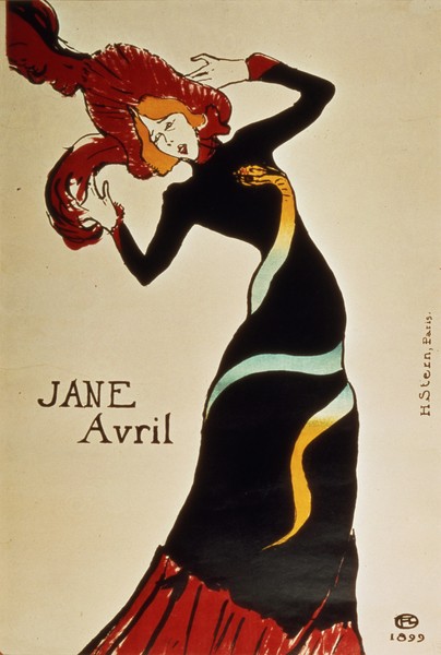 Henri de Toulouse-Lautrec, Jane Avril (1868-1943) 1899 (colour litho)