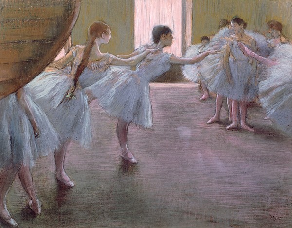 Edgar Degas, Dancers at Rehearsal, , 1875-1877 (pastel on cardboard)