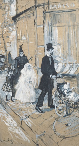 Henri de Toulouse-Lautrec, First Communion Day, 1888 (grisaille on cardboard)