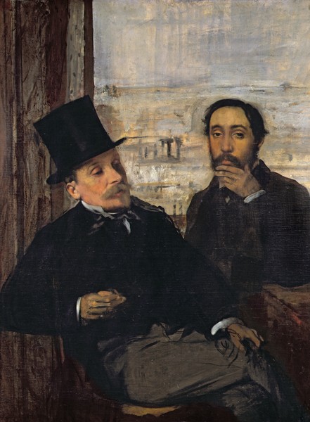 Edgar Degas, Self Portrait with Evariste de Valernes (1816-96) c.1865 (oil on canvas)
