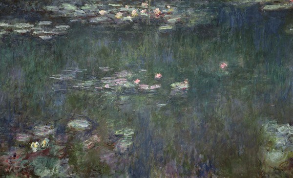 Claude Monet, Waterlilies: Green Reflections, 1914-18 (central section) (oil on canvas) (see also 70302 & 56001)
