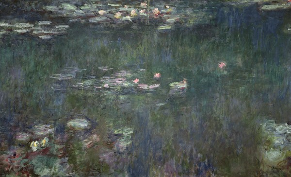 Claude Monet, Waterlilies: Green Reflections, 1914-18 (central section) (oil on canvas) (see also 70302 & 56001)