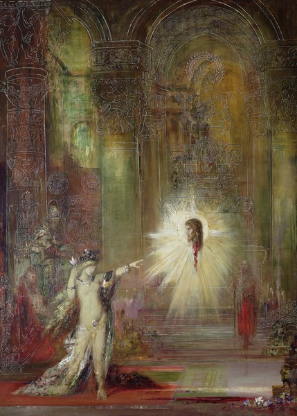 Gustave Moreau, The Apparition (oil on canvas) (Erscheinungm Kopf, abgeschlagen, Symbolismus, Wohnzimmer, Wunschgröße, Klassiker, Malerei, bunt)