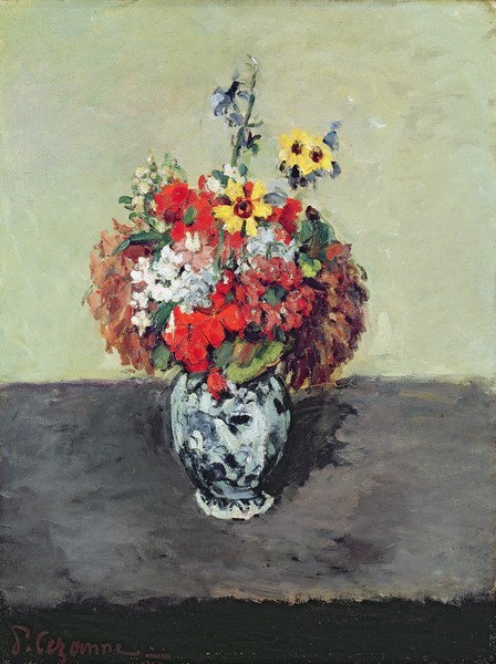 Paul Cézanne, Flowers in a Delft vase, c.1873-75 (oil on canvas)