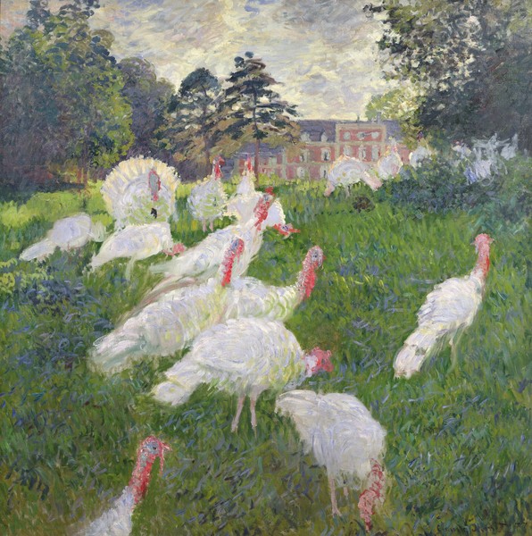Claude Monet, The Turkeys at the Chateau de Rottembourg, Montgeron, 1877 (oil on canvas_