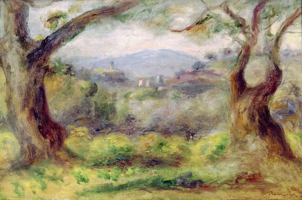 Pierre-Auguste Renoir, Landscape at Les Collettes, 1910 (oil on canvas)