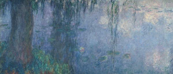 Claude Monet, Waterlilies: Morning with Weeping Willows, detail of the left section, 1914-18 (oil on canvas) (see also 71321-22)