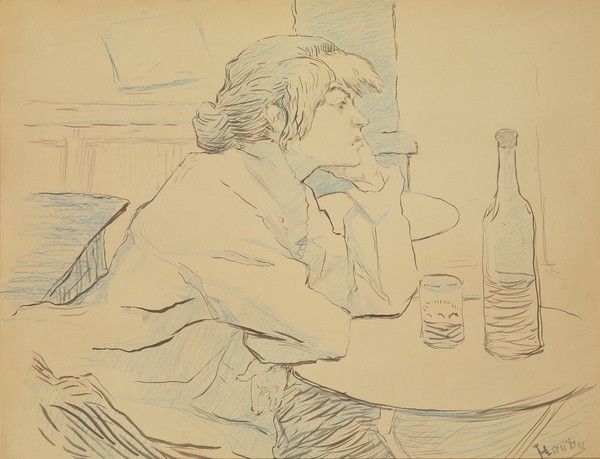 Henri de Toulouse-Lautrec, Woman Drinker, or The Hangover, 1889 (ink and coloured pencil)