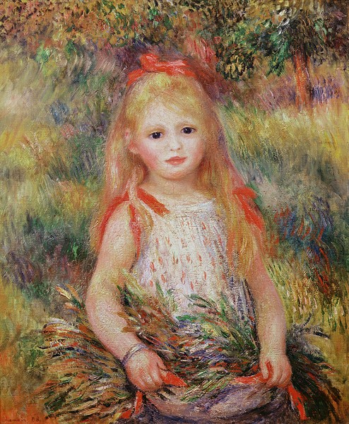 Pierre-Auguste Renoir, Little Girl Carrying Flowers, or The Little Gleaner, 1888 (oil on canvas)