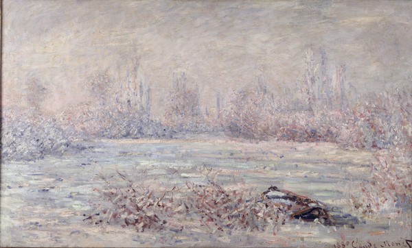 Claude Monet, Frost near Vetheuil, 1880 (oil on canvas)