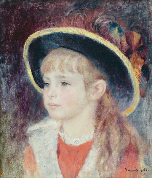 Pierre-Auguste Renoir, Portrait of a Young Girl in a Blue Hat, 1881 (oil on canvas)