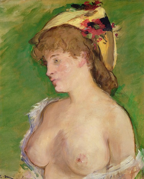 Edouard Manet, The Blonde with Bare Breasts, 1878 (oil on canvas)