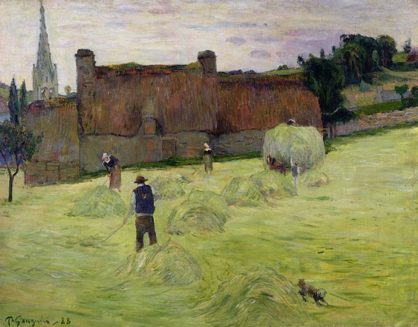 Paul Gauguin, Haymaking in Brittany, 1888 (oil on canvas)