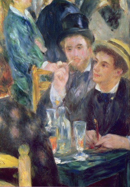 Pierre-Auguste Renoir, Ball at the Moulin de la Galette, detail of two seated men, 1876 (oil on canvas)