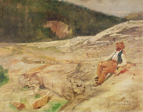 Gustave Courbet, Landscape (oil on panel)