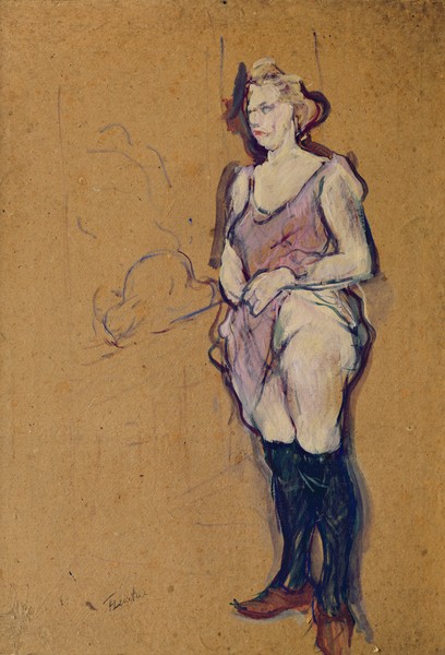 Henri de Toulouse-Lautrec, Woman holding her Dress or Woman in a Brothel, 1894 (oil on cardboard)